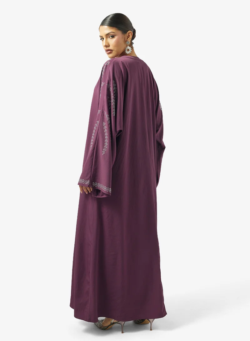 خزانة Embellished Abaya With Sheila